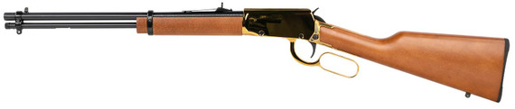 Rossi RL22181WDGLD1 Rio Bravo 22 LR 15+1 18 in Polished Black Barrel, Gold Metal Rec, Hardwood Furniture, Rifle