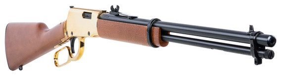 Rossi RL22181WDGLD1 Rio Bravo 22 LR 15+1 18 in Polished Black Barrel, Gold Metal Rec, Hardwood Furniture, Rifle