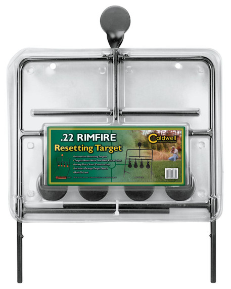 Caldwell 902365 Resetting Rimfire Resetting Steel Target Black/Orange Impact Enhancement Motion 2.50 in