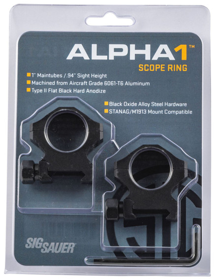 Sig Sauer Electro-Optics SOA10020 Alpha 1 Matte Black 1 in Medium 0 MOA