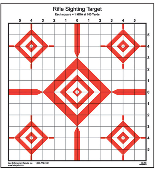 Action Target SI13100 Advanced Rifle Sighting Diamond Paper 100 yds Rifle 14" x 15" Red/White 100 Per Box