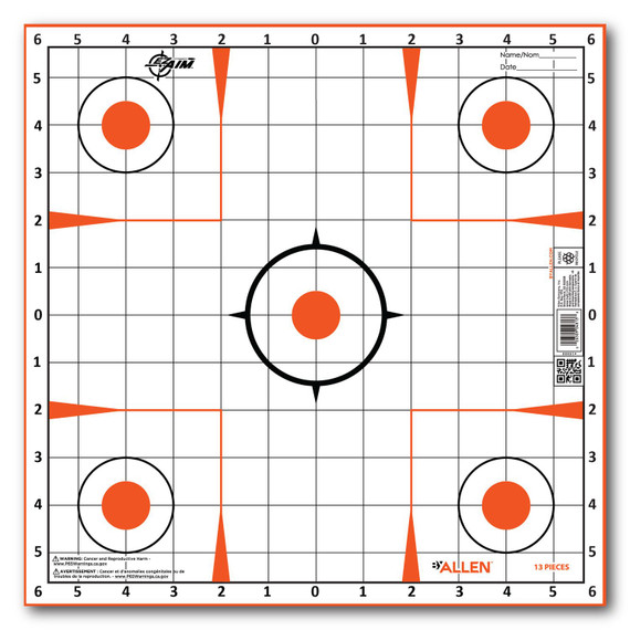 EZ-Aim 15333 Sight-In-Grid 12 inx12 in 13 Per Pack Paper Targets