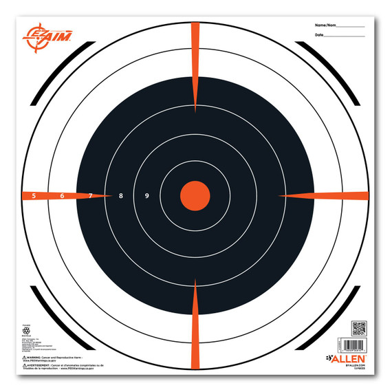 EZ-Aim 15334 Bullseye Hanging 12 in x 12 in Black/White 13 Per Pack Paper Targets