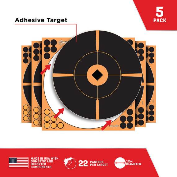EZ-Aim 15376 Splash Reactive Bullseye/Crosshair Reticle Adhesive 12 Pack