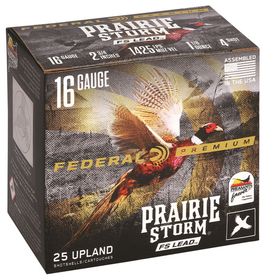 Federal PFX164FS5 Premium Prairie Storm FS 16Gauge 2.75 in 1 1/8oz 5Shot 25 Per Box/10 Case, Shotgun Shells
