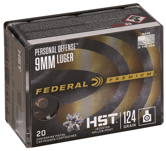 Federal P45HST1S Premium Personal Defense 45ACP+P 230gr HST Jacketed Hollow Point 20 Per Box/10 Case Centerfire, Handgun Ammunition
