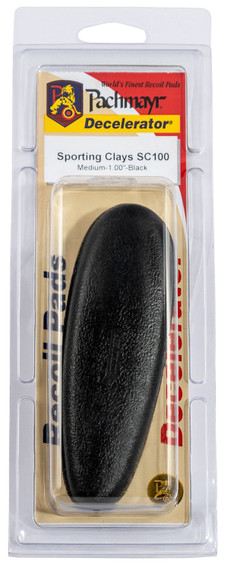 Pachmayr 03235 SC100 Decelerator Sporting Clay Recoil Pad Medium Black Rubber 1 in Thick