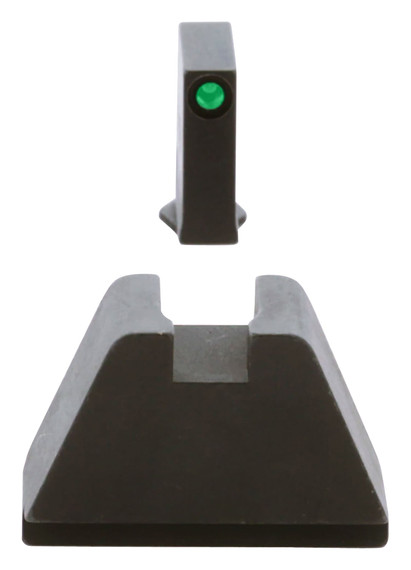 AmeriGlo GL812 Optic Compatible Sight Set for Glock Black | 5XL Tall Green Tritium with Black Outline Front Sight 5XL Tall Black Rear Sight