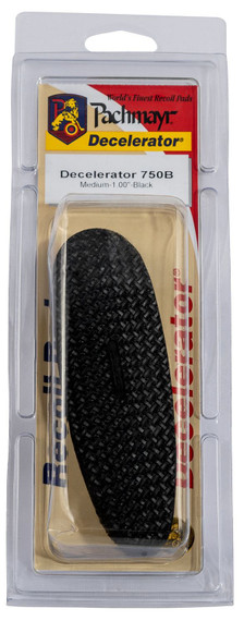 Pachmayr 01317 D750B Decelerator Field Style Recoil Pad Medium Black Basketweave Rubber 1 in Thick