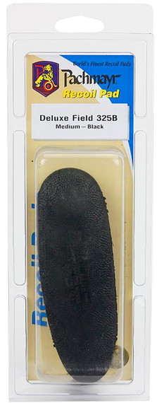 Pachmayr 00006 F325 Deluxe Field Recoil Pad Medium, Black w/White Line Rubber, Width 1.90 in