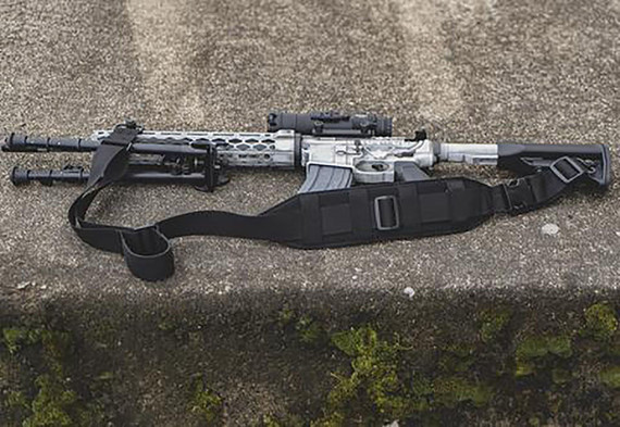 GrovTec US Inc GTSL133 QS Heavy Gunner with Black Finish, 3 in W, Adjustable Design & 1.50 in Push Button Swivels for, Rifle/Shotgun