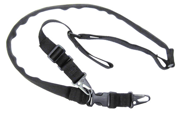 Tacshield T6030BK Warrior 2-in-1 Sling made of Black Webbing with HK Snap Hook & Padded Fast Adjust Design for, Rifle/Shotgun