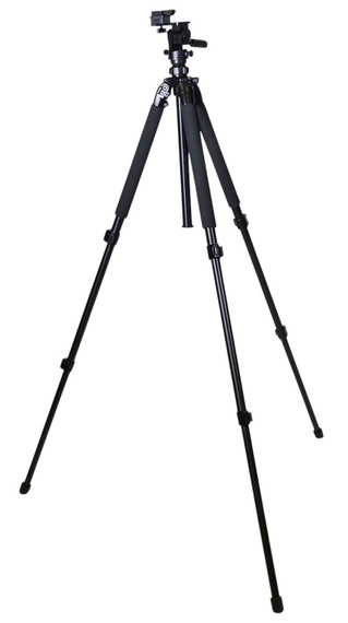 KOPF Jager KJ85003K Folding Tripod K700 Tripod made of Aluminum with Black Finish, Adjustable Reaper Rail, 3-Level Leg Extension, 21-87 Degree Pan & Tilt