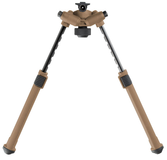 Magpul MAG951FDE Bipod made of Aluminum with FDE Finish, ARMS 17S-Style Attachment, 6.80-10.30 in Vertical Adjustment & Rubber Feet for AR-Platform