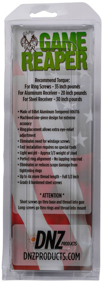 DNZ 11042 Game Reaper-Traditions Scope Mount/Ring Combo Matte Black 1 in