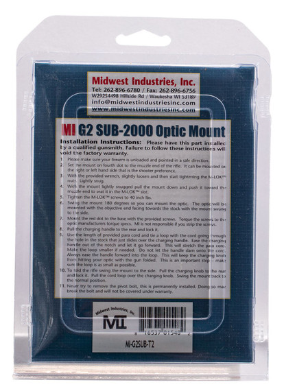 Midwest Industries MIG2SUBT2 Gen2 Sub 2000 Mini Optic Mount Matte Black