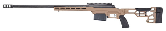 Savage Arms 57694 110 Precision 6.5 PRC 7+1 24 in Matte Black Threaded Heavy Carbon Steel Barrel, Matte Black Carbon Steel Receiver, MDT LSS XL Chassis w/FDE Cerakote Finish, Skeletonized Stock w/Adjustable Comb & LOP, Black Polymer Grip, Rifle