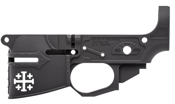 Spikes STLB600 Rare Breed Crusader Stripped Lower Receiver Multi-Caliber 7075-T6 Aluminum Black Anodized for AR-15