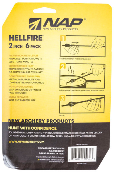 NAP NAP60034 Quickfletch Hellfire Fletching White Orange/ 6 Pack