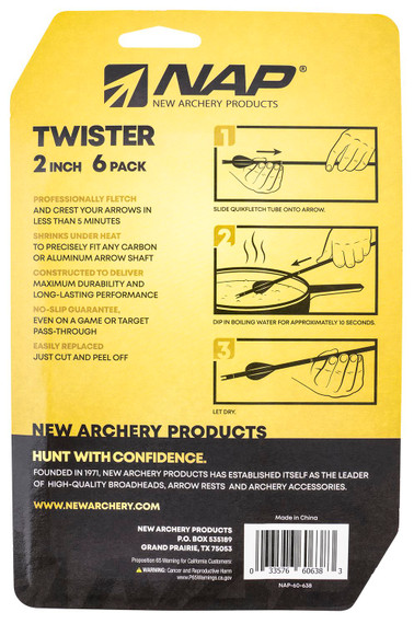 NAP NAP60638 Quickfletch Twister Fletching White Green/ 6 Pack
