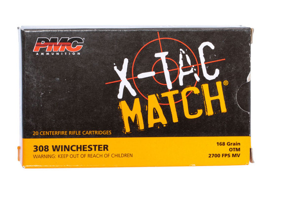 PMC 308XM X-Tac Match 308Win 168gr Open Tip Match 20 Per Box/10 Case Centerfire, Rifle Ammunition
