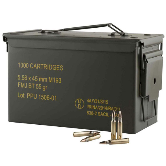 PPU PPRM5561M Rangemaster 5.56x45mmNATO 55gr Full Metal Jacket Boat Tail/1000rds *Sold by Case *Includes Metal Can Centerfire, Rifle Ammunition