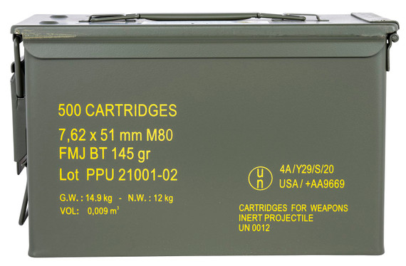 PPU PPRM762M Rangemaster 7.62x51mmNATO 145gr Full Metal Jacket Boat Tail/500rds *Sold by Case *Includes Metal Can Centerfire, Rifle Ammunition
