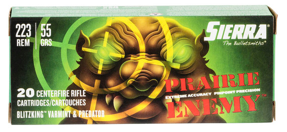 Sierra A145509 Prairie Enemy 223Rem 5gr Sierra BlitzKing 20 Per Box/ 10 Case Centerfire, Rifle Ammunition