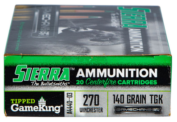 Sierra A444003 GameChanger 270Win 140gr Sierra Tipped GameKing 20 Per Box/10 Case Centerfire, Rifle Ammunition