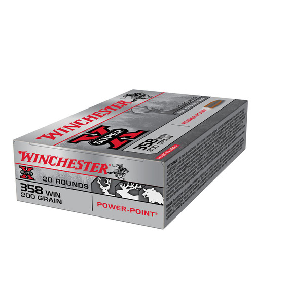 Winchester X3582 Power-Point 358Win 200gr 20 Per Box/10 Case Centerfire, Rifle Ammunition