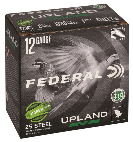 Federal USH122W75 Upland Field & Range Paper Wad 12Gauge 2.75 in 1oz 7.5Shot 25 Per Box/10 Case, Shotgun Shells