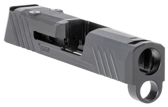 Grey Ghost Precision GGP365BLK1 GGP365 Version 1 Slide Fits Sig P365, Optic Cut Compatible w/Sig RomeoZero & Shield RMS-C, Aggressive Front & Rear Serrations, 17-4 Stainless Steel w/Black DLC Finish