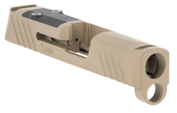 Grey Ghost Precision GGP365FDE1 GGP365 Version 1 Slide Fits Sig P365, Optic Cut Compatible w/Sig RomeoZero & Shield RMS-C, Aggressive Front & Rear Serrations, 17-4 Stainless Steel w/FDE Cerakote Finish