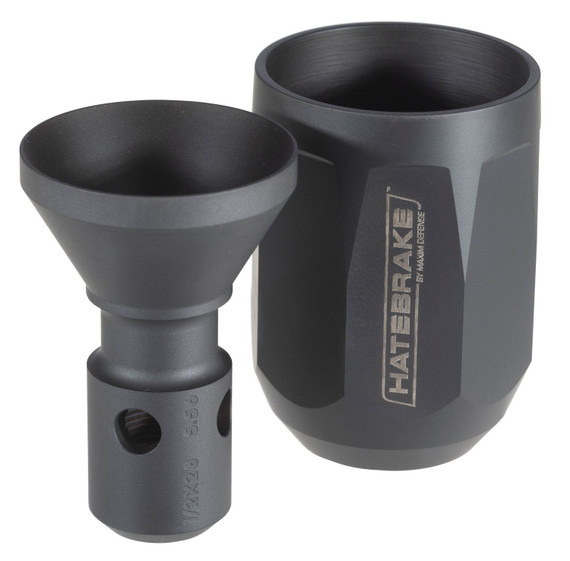 Maxim Defense MXM47707 Hate Brake Black DLC 17-4 Stainless Steel with 1/2 in-28 tpi Threads, 2.40 in OAL, 1.50 in Diameter & Octagon Shape for 5.56x45mm NATO