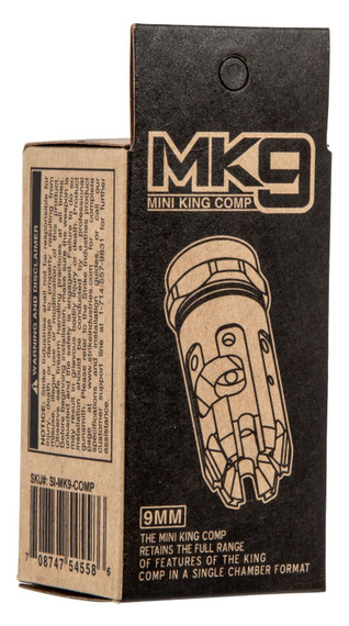 Strike Industries MK9COMP Mini King Comp Black Steel with 1/2 in-28 tpi Threads & 2.30 in OAL for 9mm Luger AR-Platform