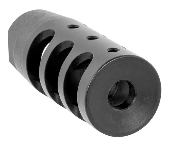 TacFire MZ10023BN Compact Compensator Black Nitride Steel with 5/8 in-24 tpi Threads, 2.50 in OAL & 1 in Diameter for 308 Win AR-10