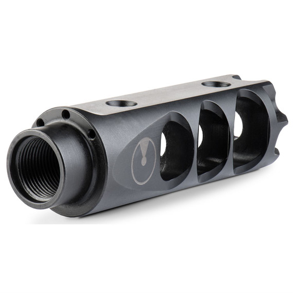 Ultradyne USA MERCURY Brake, 5.56MM/223REM, Fits AR-15s with 1/2X28 Threads, Black, 3.1 oz., 416 Stainless Steel, Includes Shrouded Timing Nut UD10670