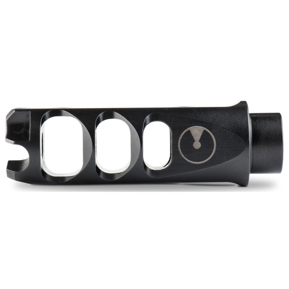 Ultradyne USA MERCURY Brake, 5.56MM/223REM, Fits AR-15s with 1/2X28 Threads, Black, 3.1 oz., 416 Stainless Steel, Includes Shrouded Timing Nut UD10670