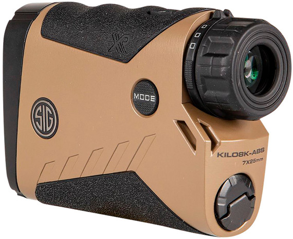 Sig Sauer Electro-Optics SOK8K701 KILO8K ABS Monocular Laser Rangefinder FDE Rubber Armor 7x25mm 8000 yds Max Distance 304x256 Active Matrix OLED Display Range Finder