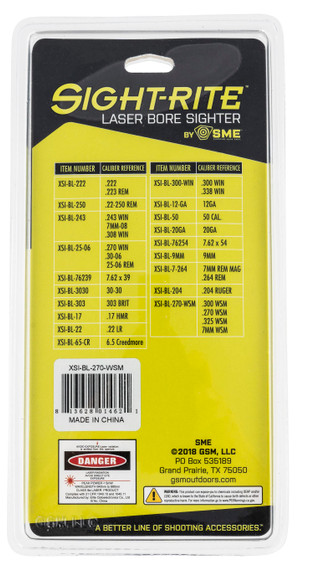 SME XSIBL270W Sight-Rite Laser Bore Sighting System 270 WSM/7mm WSM/300 WSM/325 WSM Brass Casing