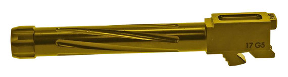 Rival Arms RA20G104E Precision V1 Drop-In Barrel 9mm Luger 4.49 in Gold PVD Finish 416R Stainless Steel Material with Threading for Glock 17 Gen5