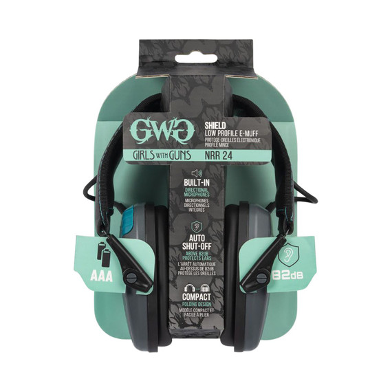 Girls With Guns 2348 Shield Lo-Profile Muff Foam 24 dB Over the Head Black Women