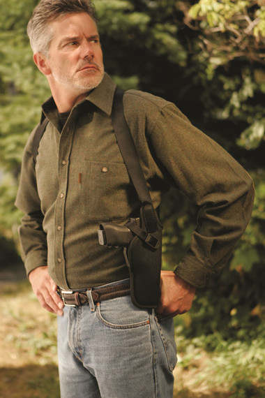 Uncle Mikes 85041 Scoped Vertical Shoulder Shoulder Size 04 Black Cordura Harness Fits Med/Lg , Revolver 7-8.5 in Barrel, Holster