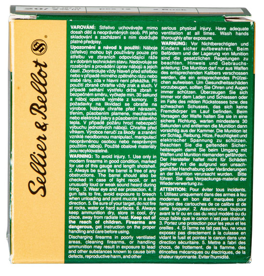 Sellier & Bellot SB20BSA Hunting 20Gauge 2.75 in 12Pellets 1oz 2Shot 25 Box/10 Case, Shotgun Shells