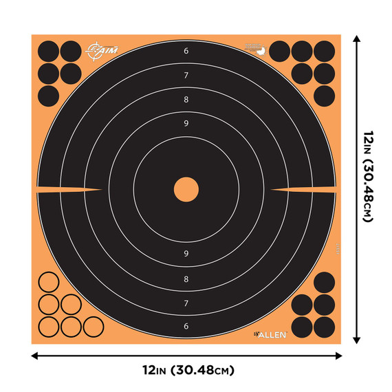 EZ-Aim 1531710 Splash Reactive Bullseye Impact Enhancement Adhesive Bullseye Black / Orange 10 Pack