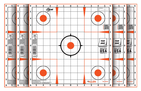 EZ-Aim 15333100 Sight-In Grid Self-Adhesive 12 in x 12 in Orange/White 100 Per Pack Paper Targets