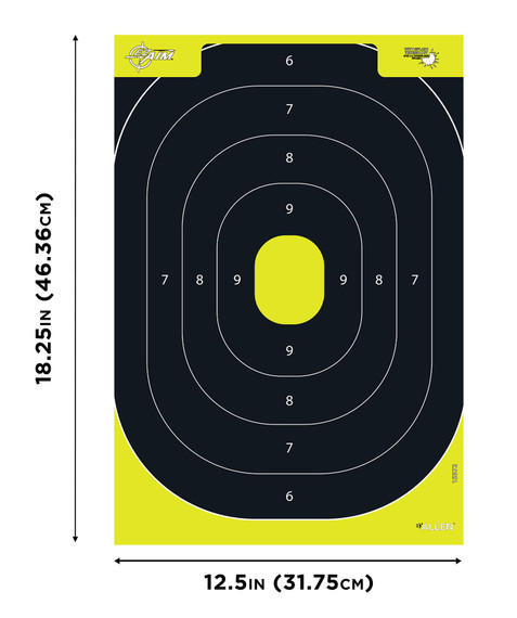 EZ-Aim 1537230 Splash Reactive IPSC Silhouette Hanging 12.50 in W X 18.25 in H Chartreuse/Black 30 Per Pkg Paper Targets