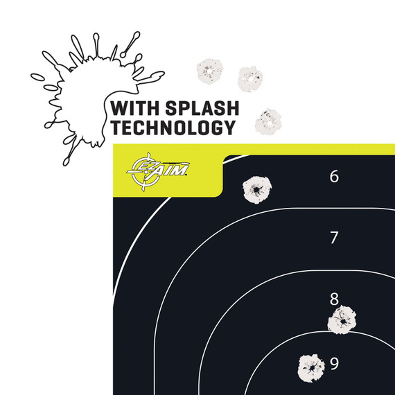 EZ-Aim 1537230 Splash Reactive IPSC Silhouette Hanging 12.50 in W X 18.25 in H Chartreuse/Black 30 Per Pkg Paper Targets
