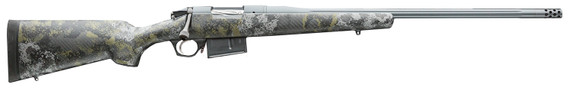 Bergara BPR26308 Premier Canyon Full Size 308 Win 3+1 20 in Sniper Gray Cerakote #4 Taper Fluted Barrel, Swamper Rouge Camo AG Composite Carbon Fiber Stock, Right Hand, Rifle