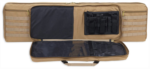 Bulldog BDT3038T BDT Tactical Single 38 in Tan Nylon, 3 Accessory Pockets, Deluxe Padded Backstraps, Lockable Zippers, Padded Internal Divider, Rifle Case